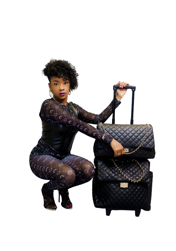 Black Travel Bag | Quilted Travel Bag | The Stars Play